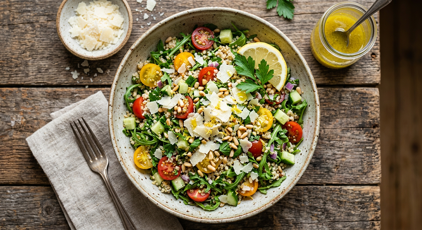 Lemony Parmesan Quinoa Salad