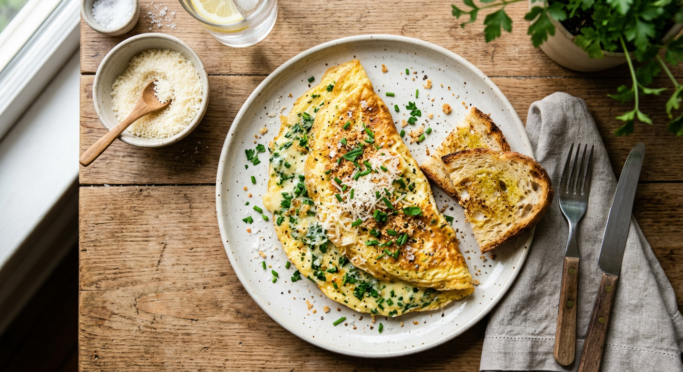 Savory Garlic Parmesan Omelet