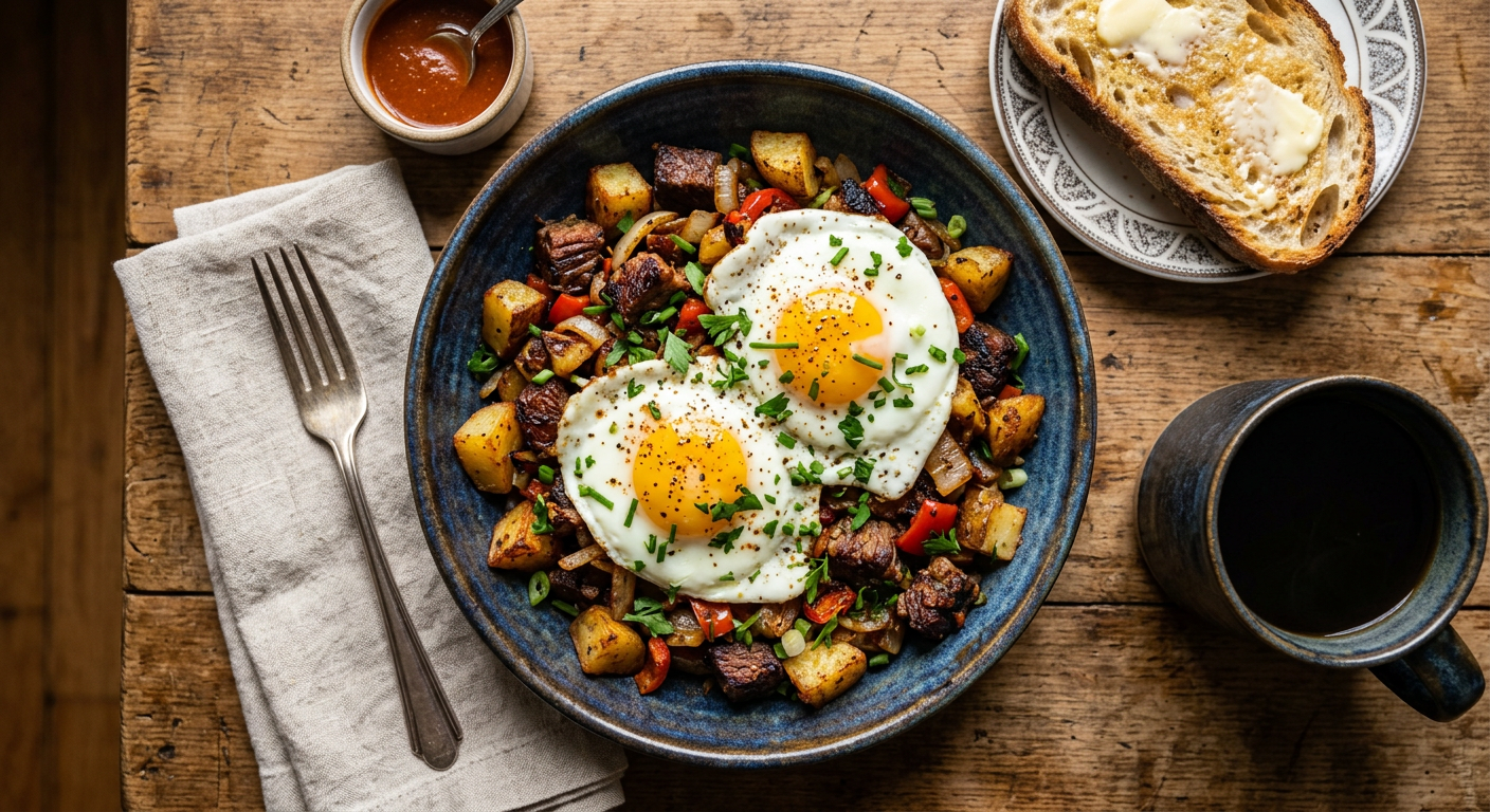 Beef and Egg Hash