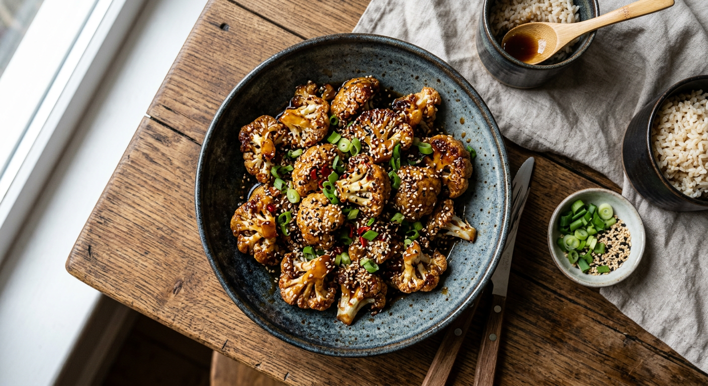 Sesame Soy Glazed Cauliflower