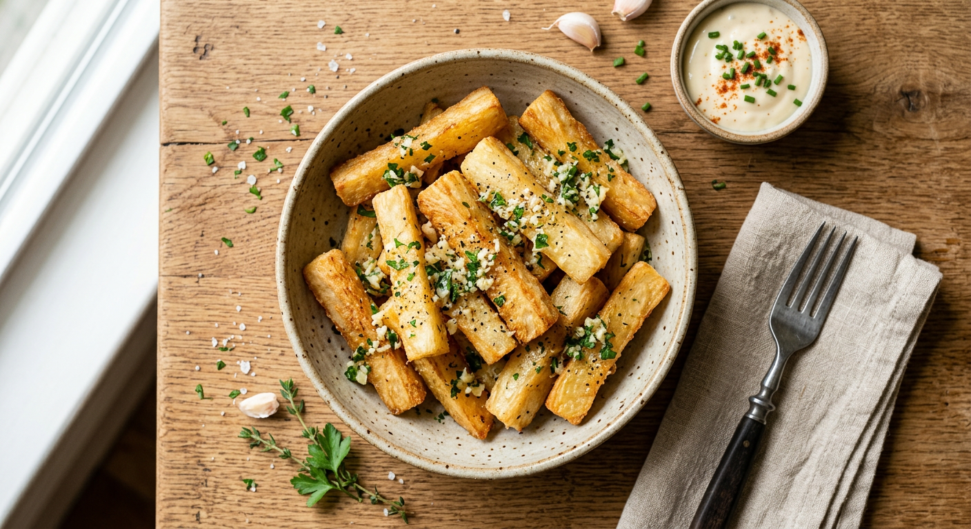 Yuca Fries with Garlic Butter